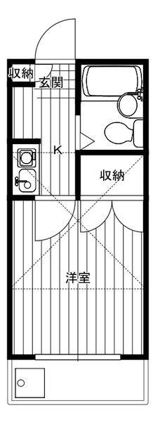 HILLS高座渋谷(1K/2階)の間取り写真