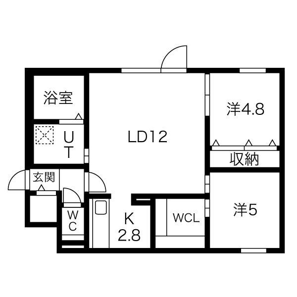 ブルーイング本町(2LDK/4階)の間取り写真