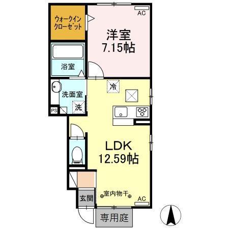 RESIDENCE垂水(1LDK/1階)の間取り写真