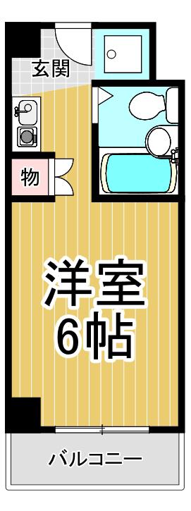 ヴィラサンローズ(ワンルーム/3階)の間取り写真