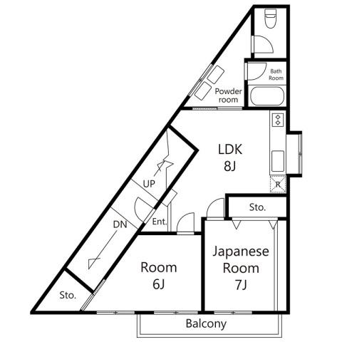 友鶴ビル(2LDK/2階)の間取り写真