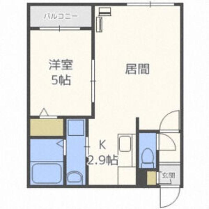 サンステージ前田110(1LDK/4階)の間取り写真