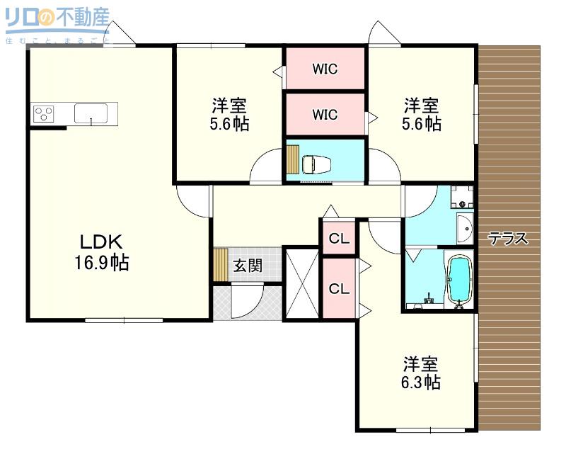 プレミアムネスト(3LDK/1階)の間取り写真