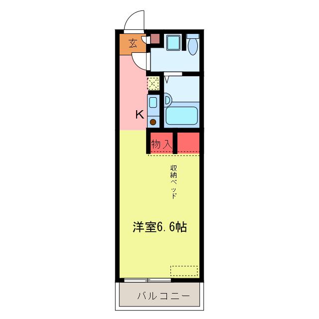 フーリエI・II(1K/1階)の間取り写真