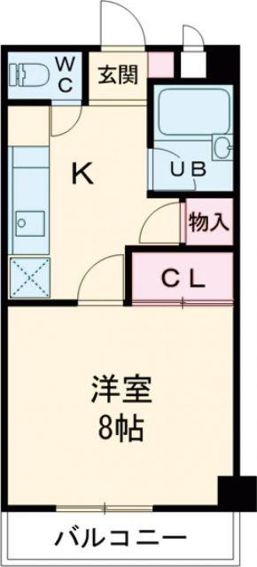 豊成ビル(1K/2階)の間取り写真