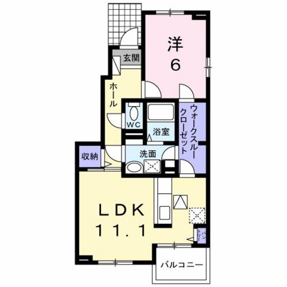 グッドライフ瀬戸A(1LDK/1階)の間取り写真