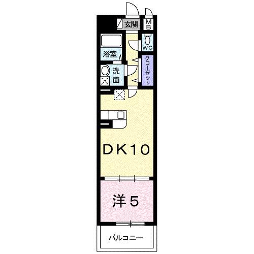 エステージ(1LDK/3階)の間取り写真