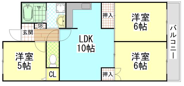 ラビスタ志紀(3LDK/2階)の間取り写真