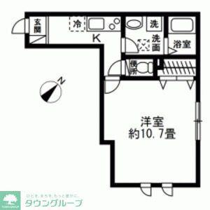 BEQUEM(1K/2階)の間取り写真
