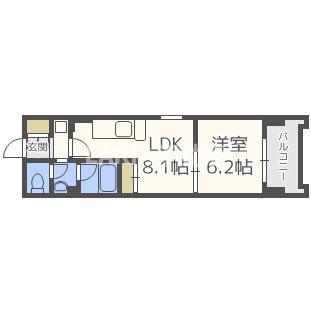 コンソラーレ東野田(1LDK/9階)の間取り写真