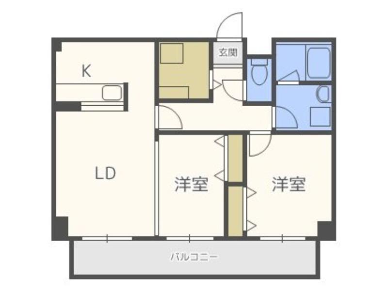 エナコート山鼻(2LDK/4階)の間取り写真