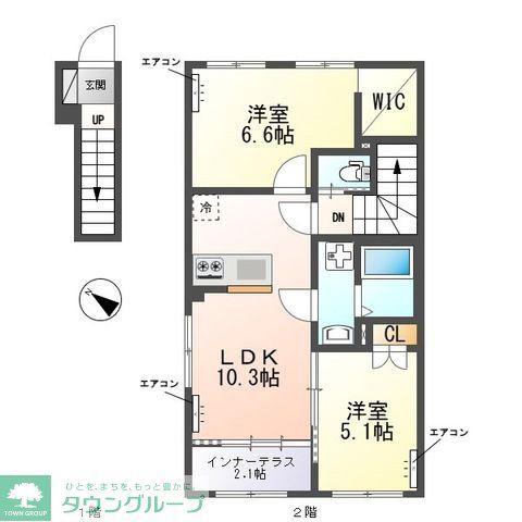 コパンーCOPAINー(2LDK/2階)の間取り写真