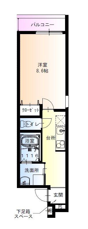 フジパレス阪急武庫之荘駅西III番館(1K/3階)の間取り写真