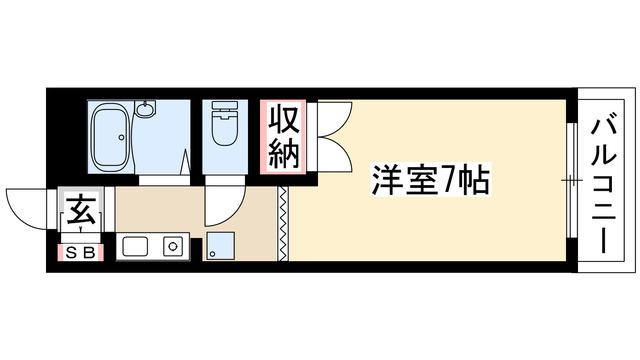 サニーサイドII(1K/5階)の間取り写真
