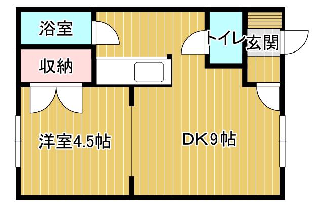 サバービア(1DK/2階)の間取り写真