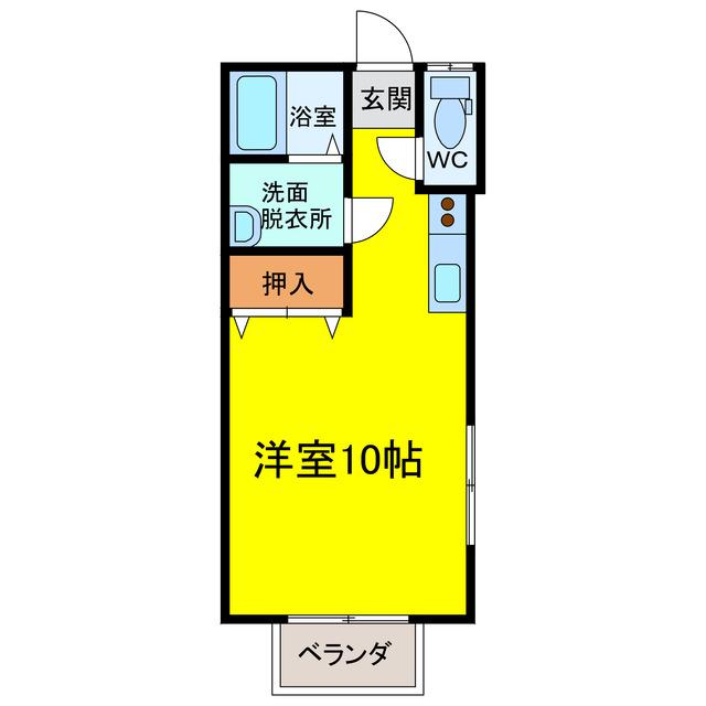 グランデール平松(1K/1階)の間取り写真