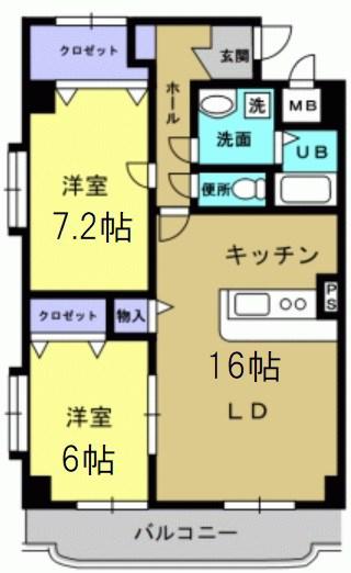Y&M TAKAHASHI I(2LDK/3階)の間取り写真