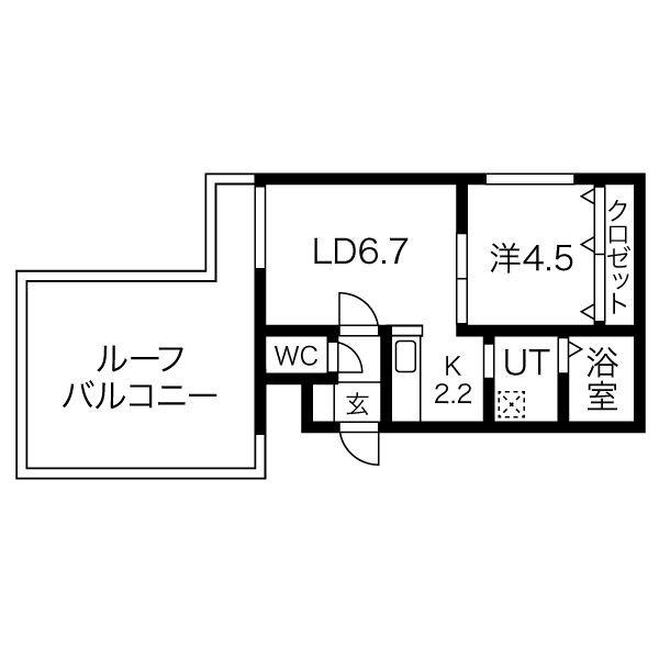 TERRACE NATSUME(1LDK/5階)の間取り写真