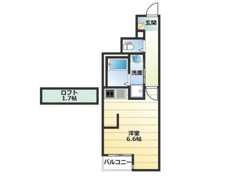 あんしん浜寺公園町08-5002(1K/1階)の間取り写真