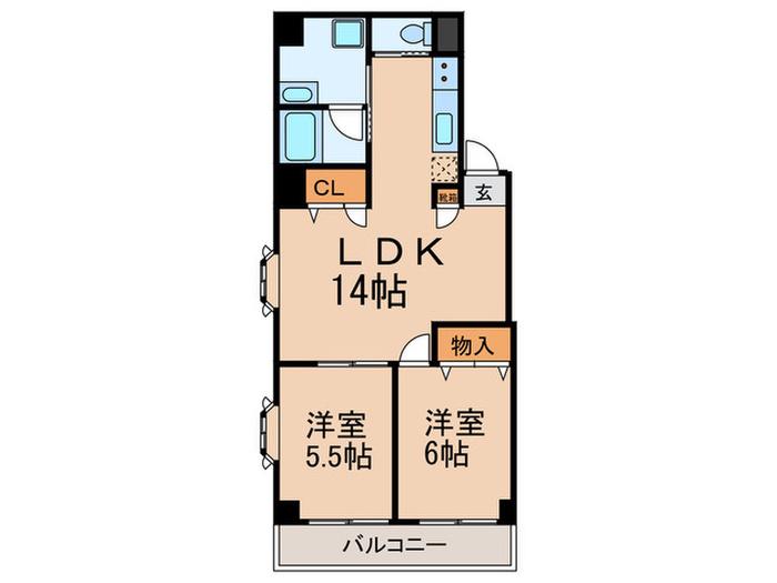 小石川加藤ビル(2LDK/10階)の間取り写真