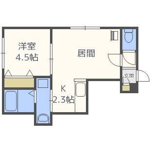 ヴィバーチェ麻生(1LDK/3階)の間取り写真