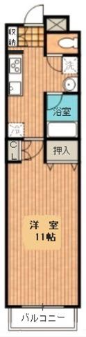マンションK・3(1K/2階)の間取り写真