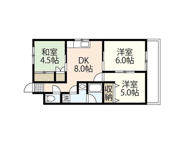 センチュリー宮西(3DK/2階)の間取り写真