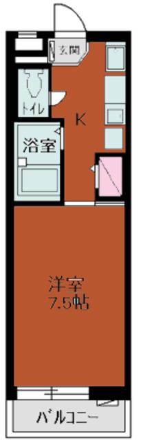 プレサージュ草加(1K/3階)の間取り写真
