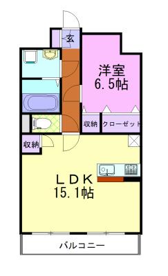 フォルテ(1LDK/9階)の間取り写真