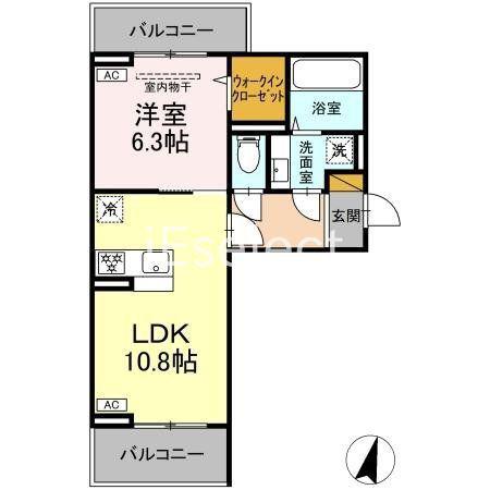 アリエッタ(1LDK/3階)の間取り写真