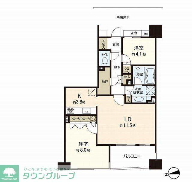 パークホームズ高井戸グランファステール(2LDK/2階)の間取り写真