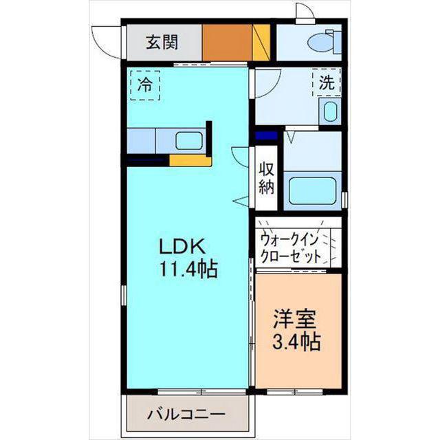 カカゲテーヤA(1LDK/1階)の間取り写真
