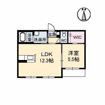 シャーメゾンアマセ(1LDK/1階)の間取り写真