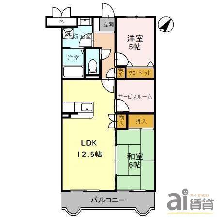 リブラ川崎(2SLDK/3階)の間取り写真