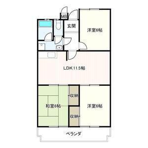 第2橋本マンション(3LDK/5階)の間取り写真