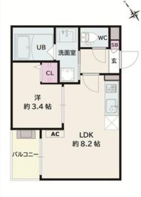JACK KOYOIII(1LDK/1階)の間取り写真