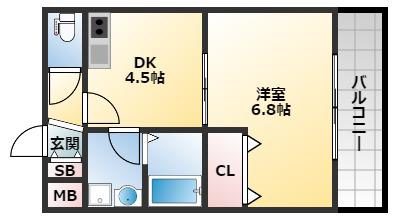 ステラウッド高鷲(1DK/3階)の間取り写真