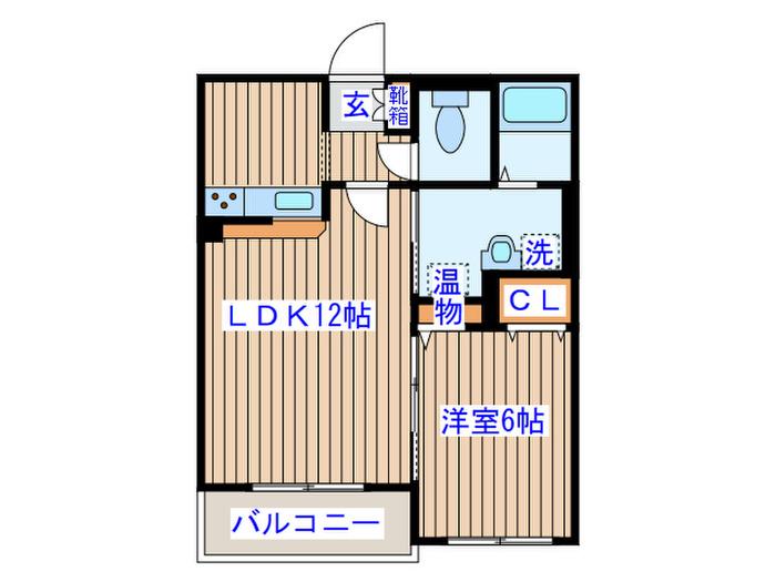 エスワンホーム榴ヶ岡(1LDK/3階)の間取り写真