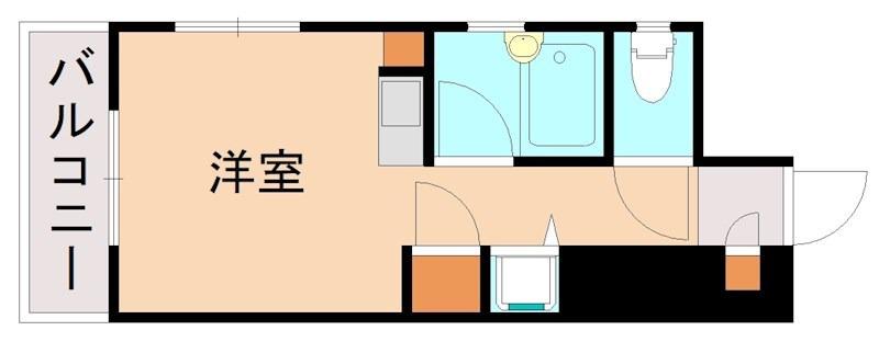 ダイナコートパピヨン吉塚(ワンルーム/12階)の間取り写真