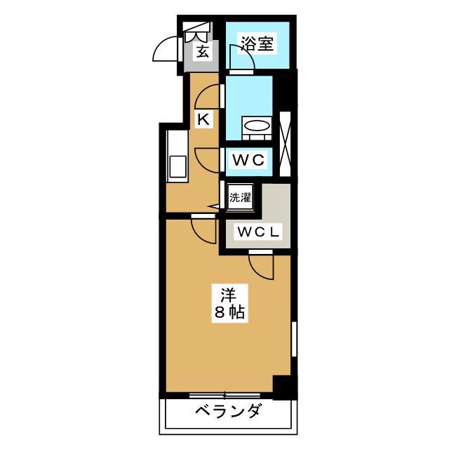 メゾンドアスコット(1K/4階)の間取り写真