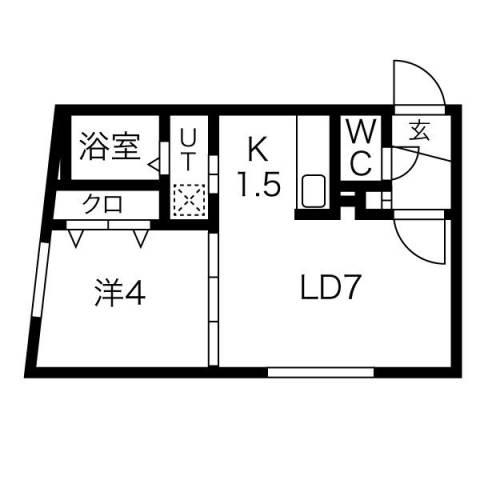 ラフィーネ平岸公園(1LDK/3階)の間取り写真