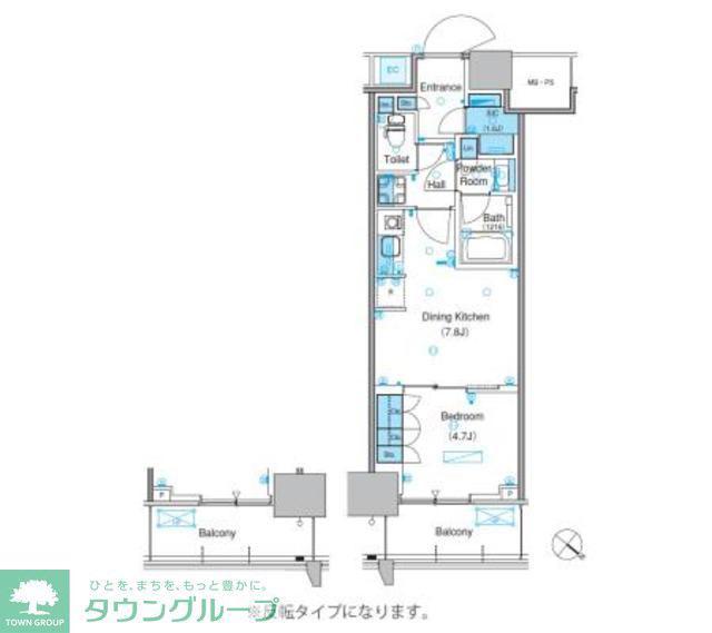 パークアクシス豊洲キャナル(1DK/12階)の間取り写真