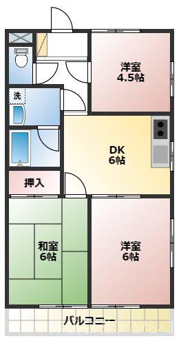富士コーポ(3DK/2階)の間取り写真