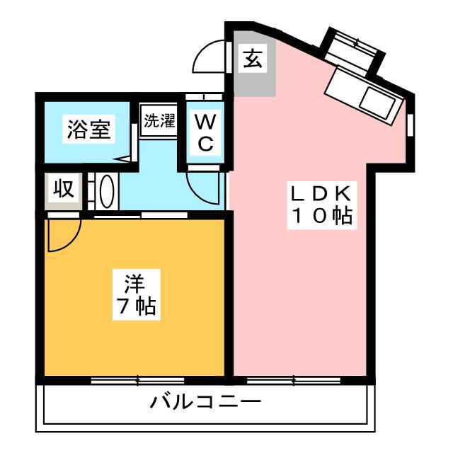 ジュネスマツオ(1LDK/2階)の間取り写真