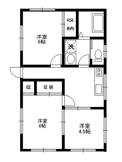 かずみ荘(3DK/1階)の間取り写真