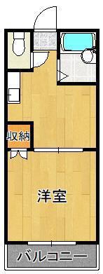 オアシス葛原(1K/2階)の間取り写真