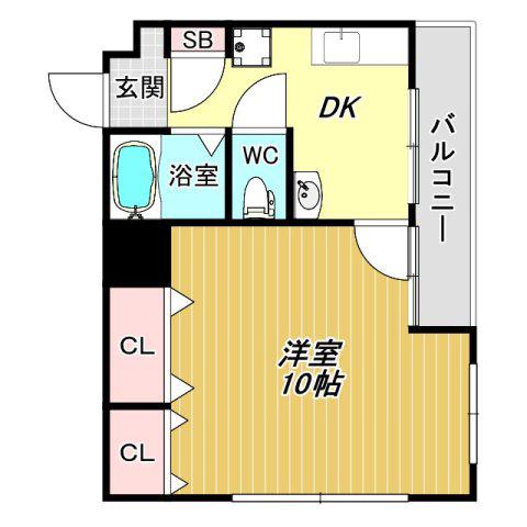 メゾンすばる(1DK/3階)の間取り写真