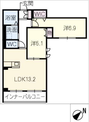 レジデンス高美(2LDK/2階)の間取り写真