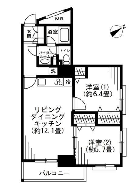 SOCIETY KURAMAE(2LDK/6階)の間取り写真
