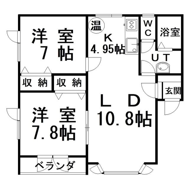 コーポミレニアム(2LDK/2階)の間取り写真